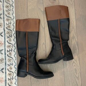 Franco Sarto Black and Brown Heeled Boots